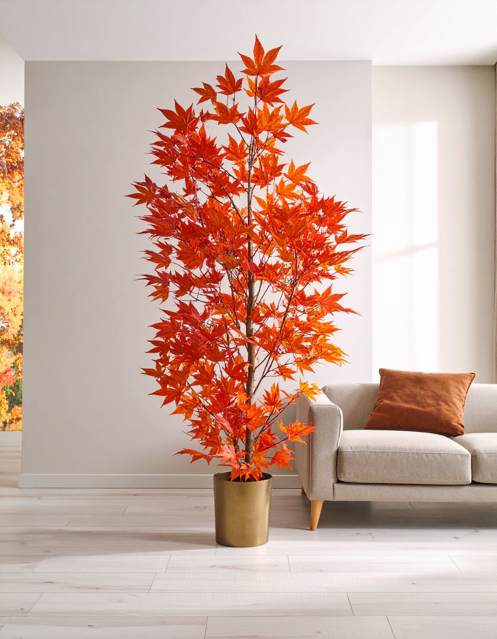 5 FT ORANGE JAPANESE MAPLE TREE WITH 121 REAL TOUCH LEAVES. – Belle Maison