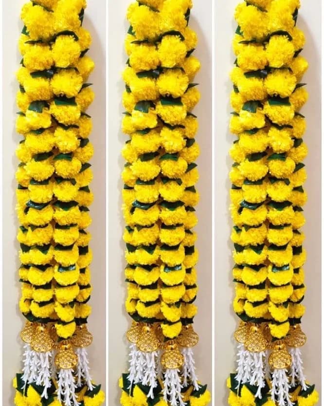 5 Foot Marigold Leaves and Bell Hanging