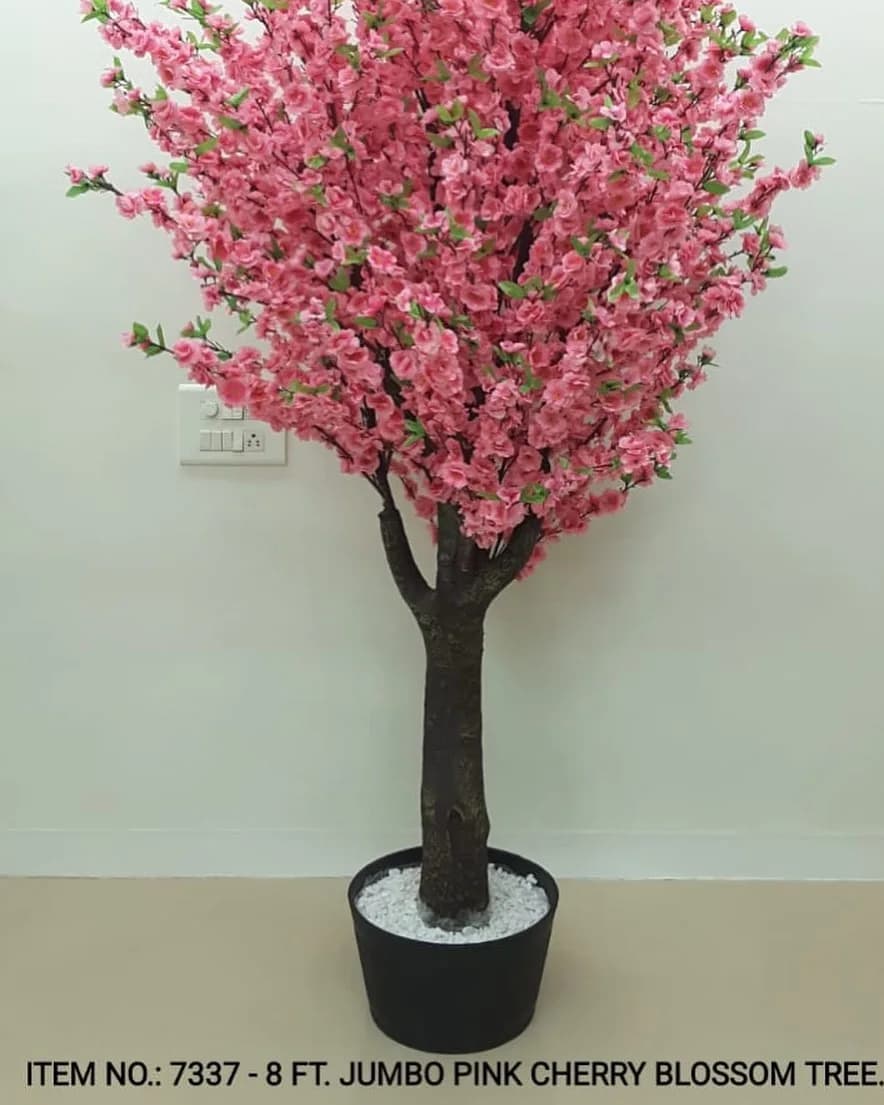 8 Foot Pink Cherry Blossom Decorative Tree