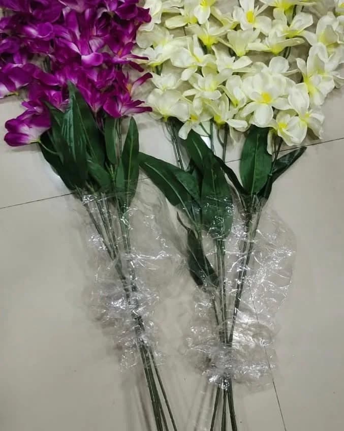 Purple and White Orchid Decorative Sticks
