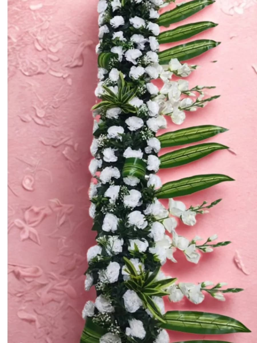 White Carnation Runner with Hanging