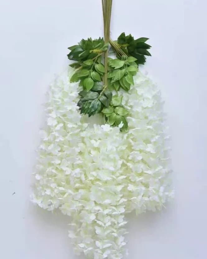 White Wisteria Decorative Flowers — Dozen