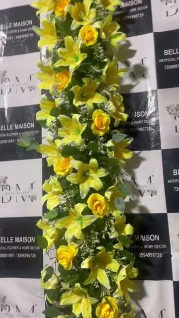 Yellow Lily and Rose Flower Runner