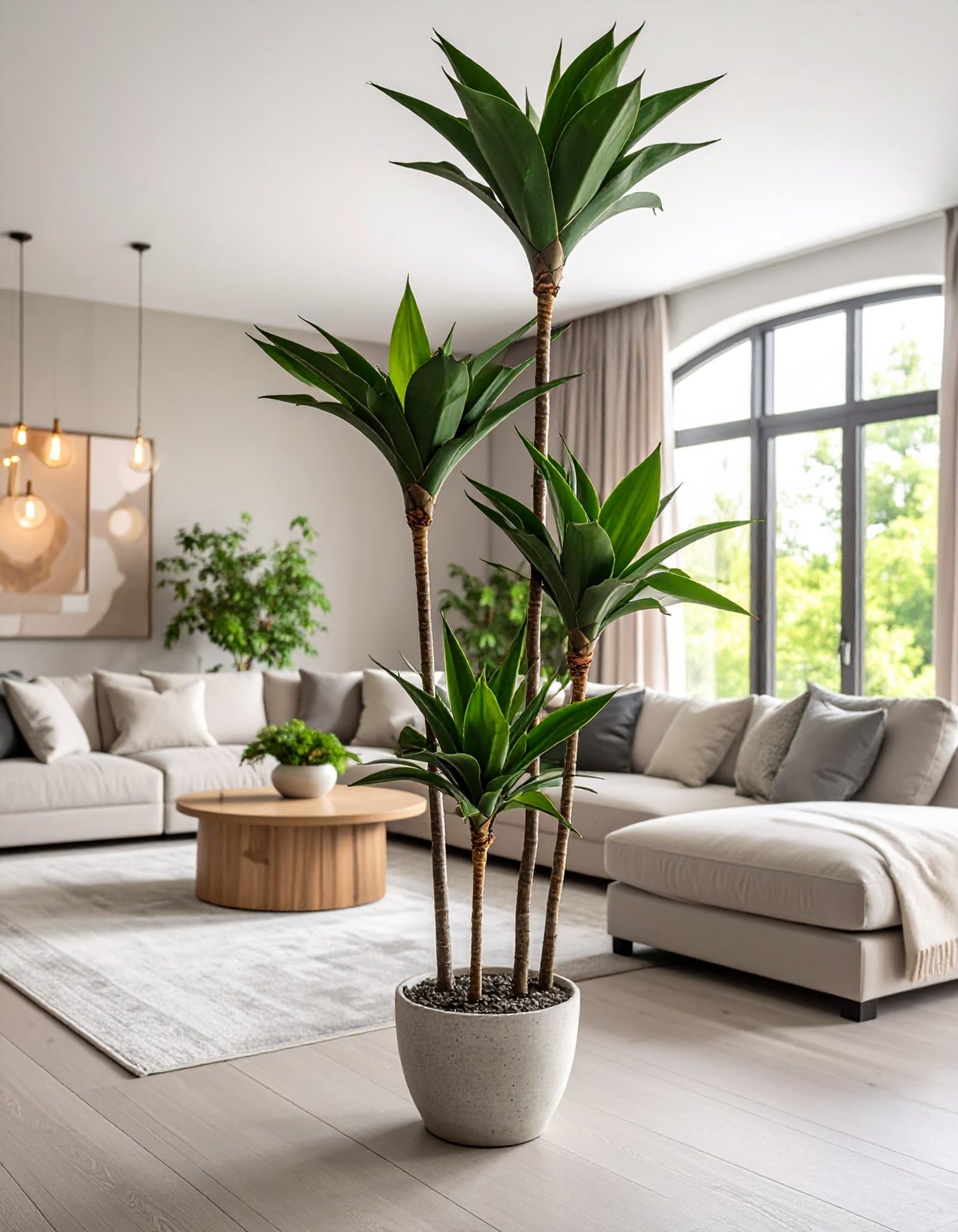 120 CM 4 X 1 GREEN FOXTAIL AGAVE PLANT WITH 52 LEAVES.