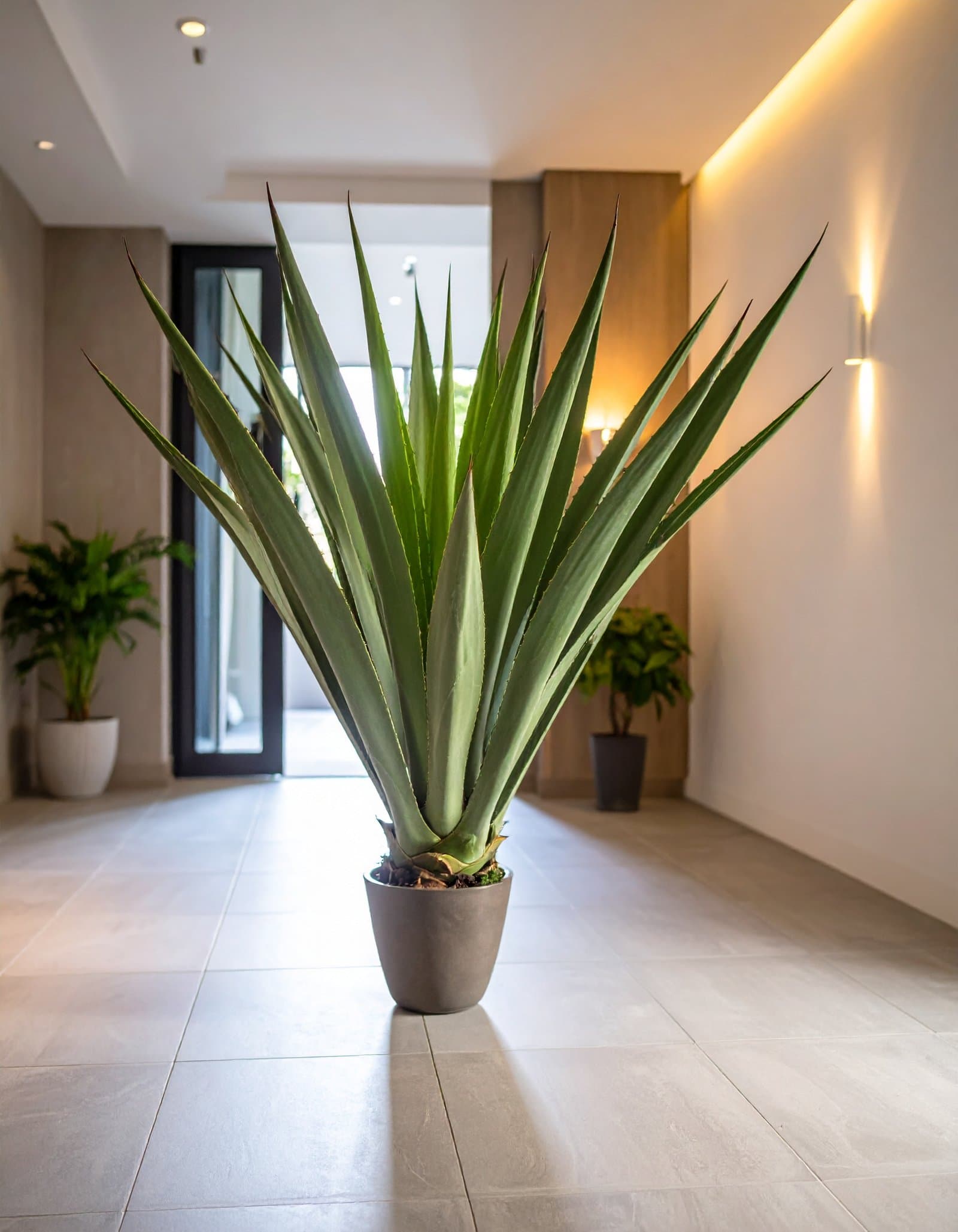 120 CM BIG GREEN AGAVE LOPHANTHA WITH 21 LEAVES.