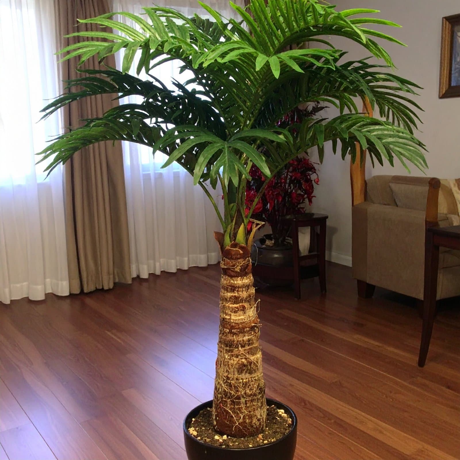 120 Cm Bottle Palm Tree With Real Touch Leaves