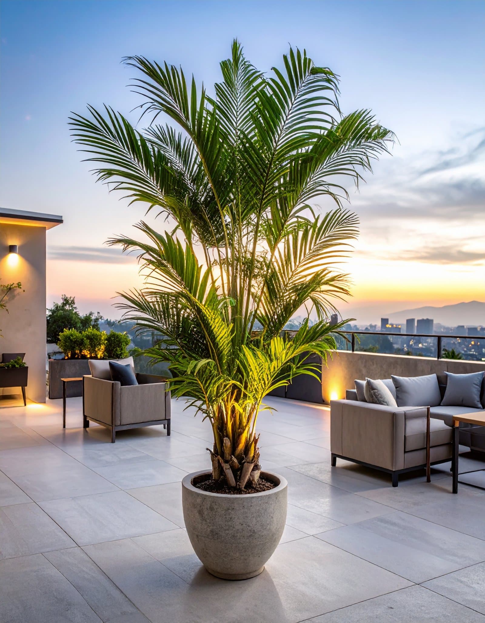 165 CM PLASTIC ARECA PALM TREE WITH 15 LEAVES. (UVP).