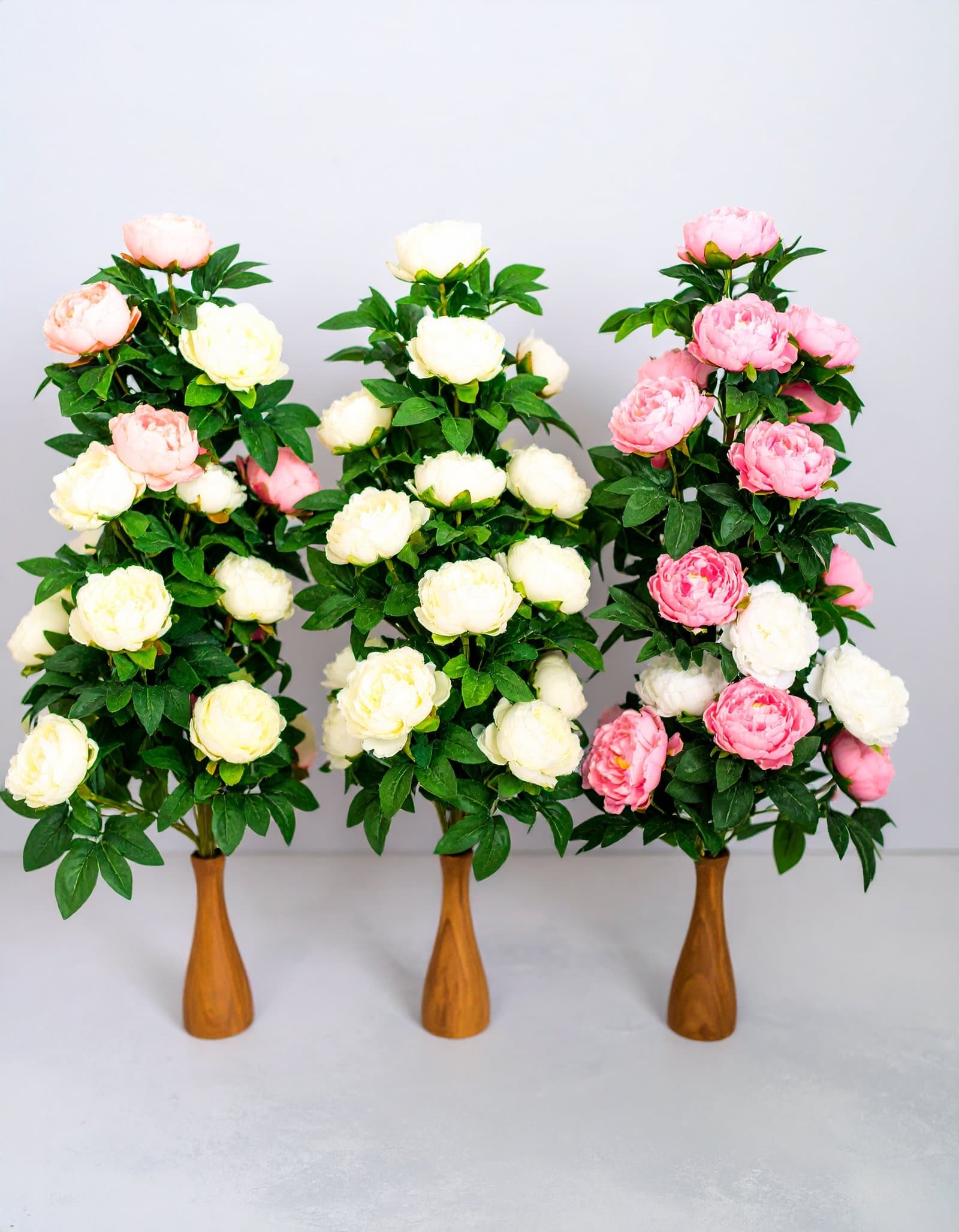 3.5 FT PEONY PLANT WITH REAL TOUCH LEAVES (Set of 3 Colours)