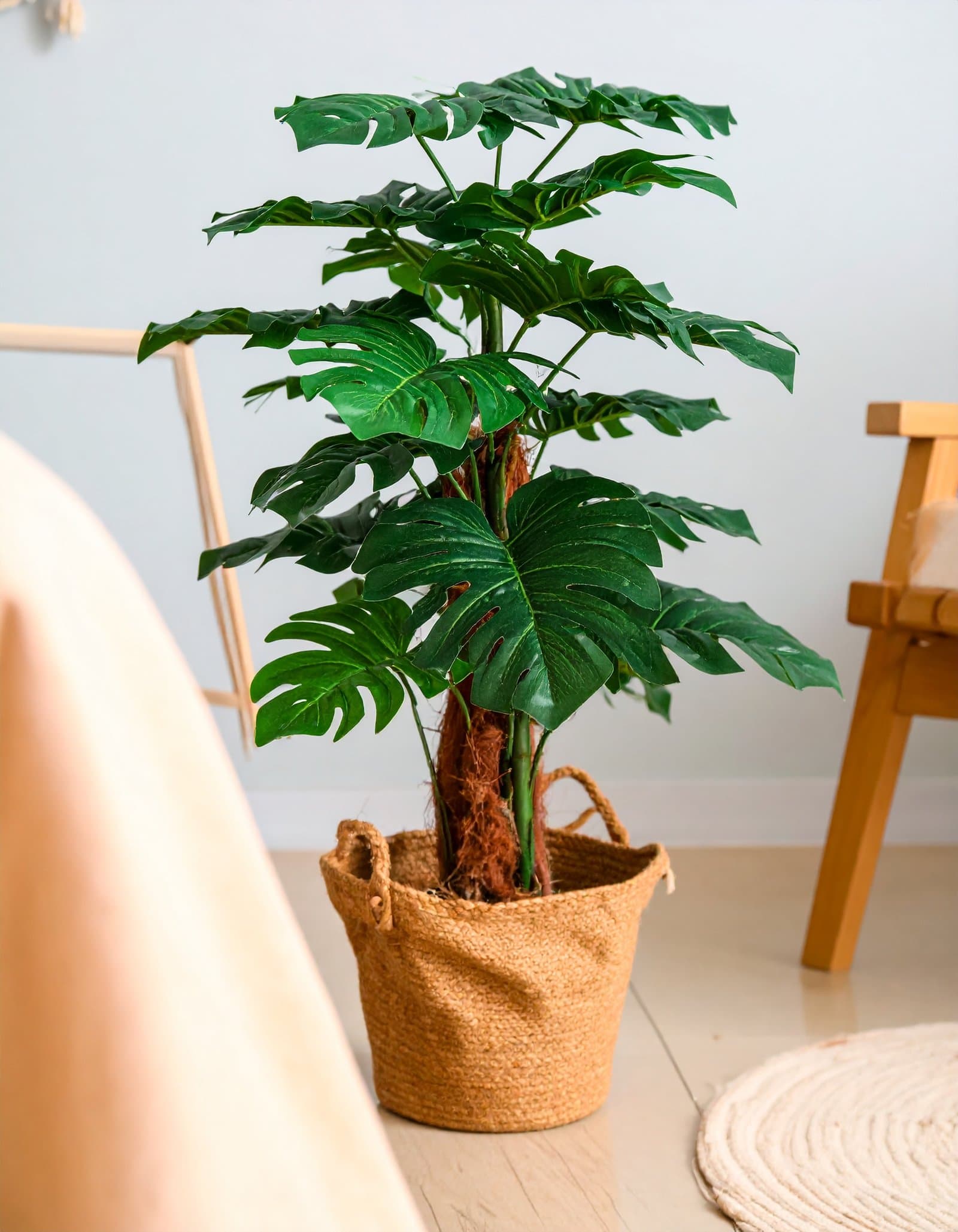 3 Ft Monstera Coir Plant With 18 Real Touch Leaves (H-90CM)