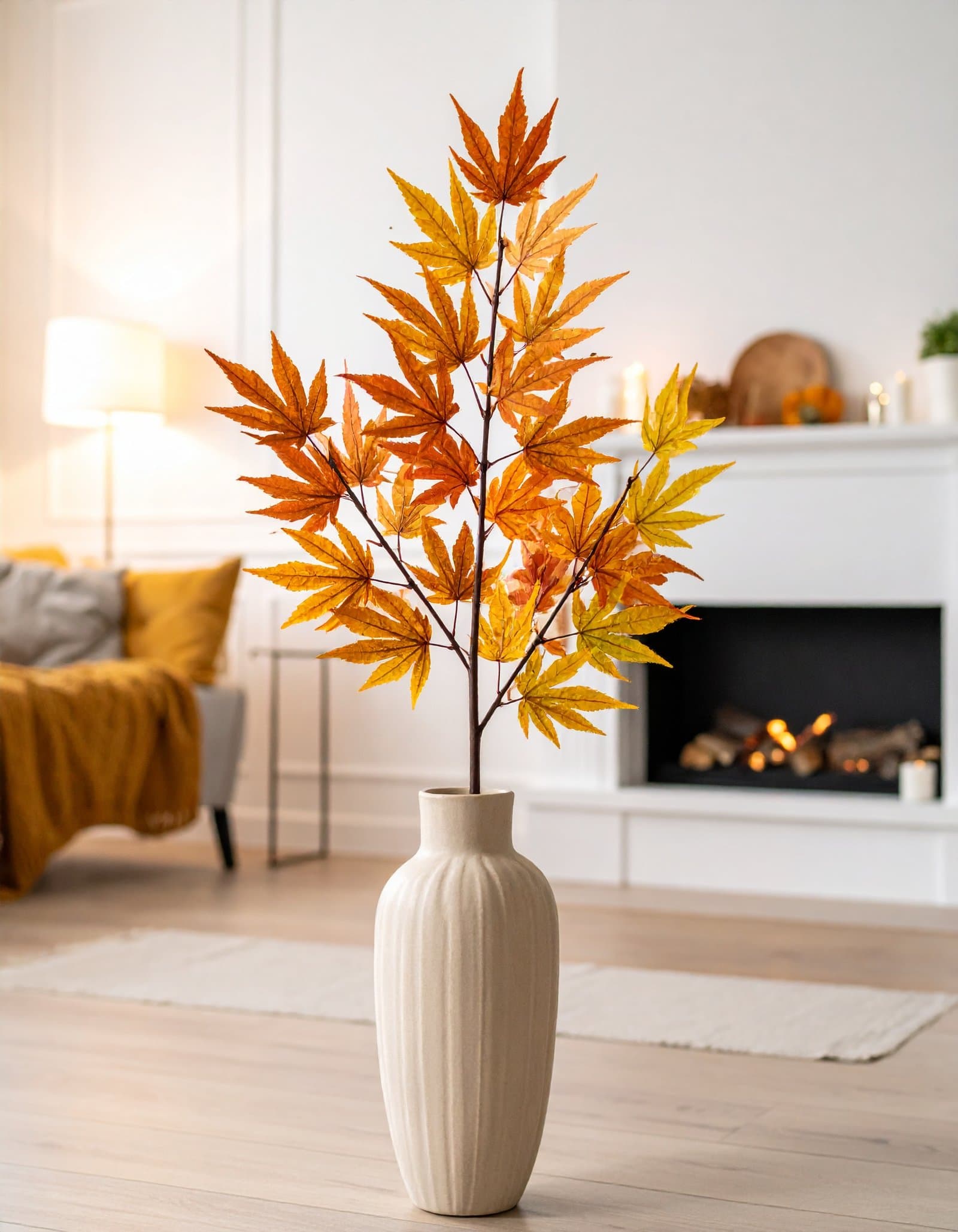 4 FT 3 X 1 AUTUMN JAPANESE MAPLE LEAVES STICK.