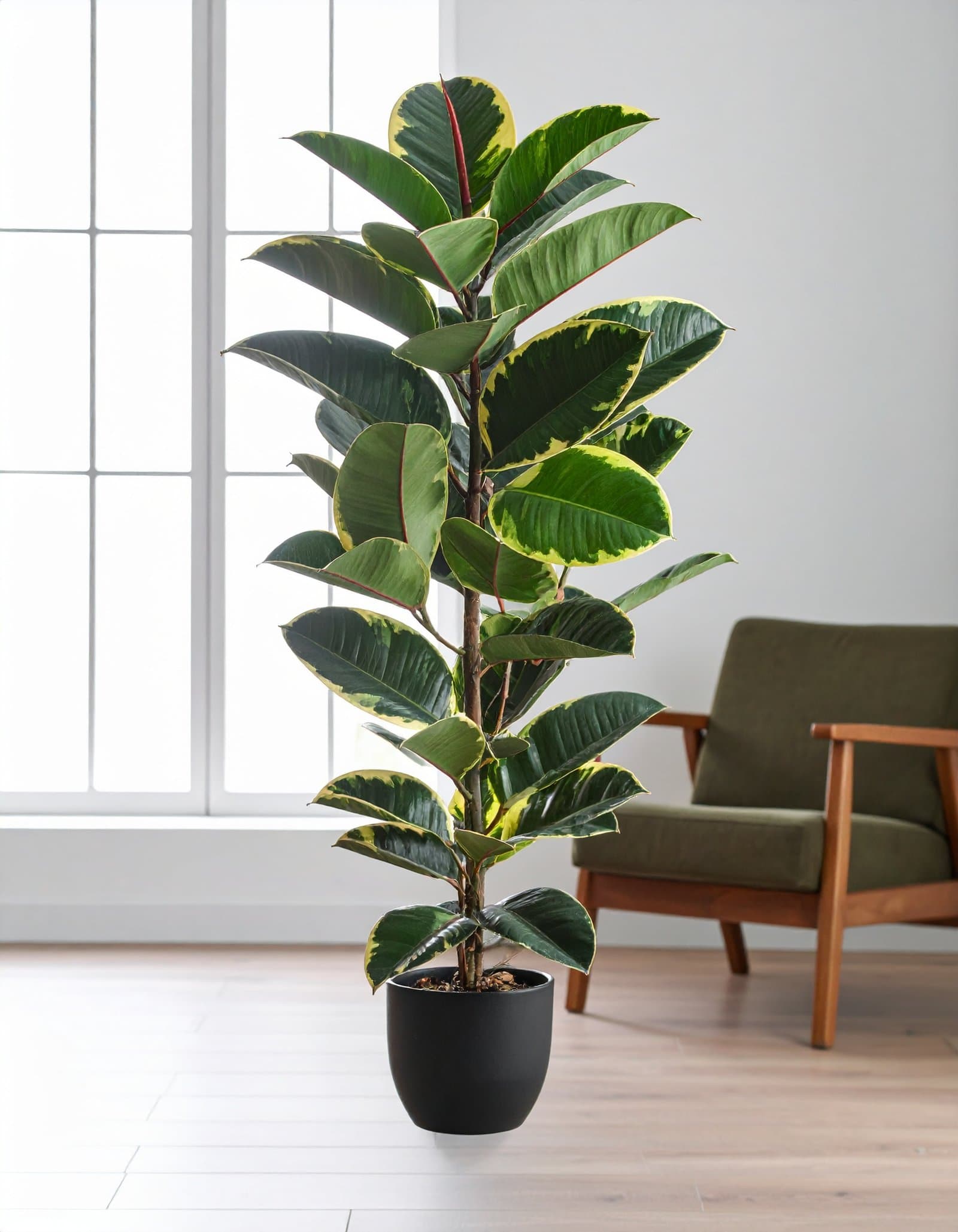 40″ 2 x 1 Shaded Rubber Plant With 40 Leaves H- 100CM