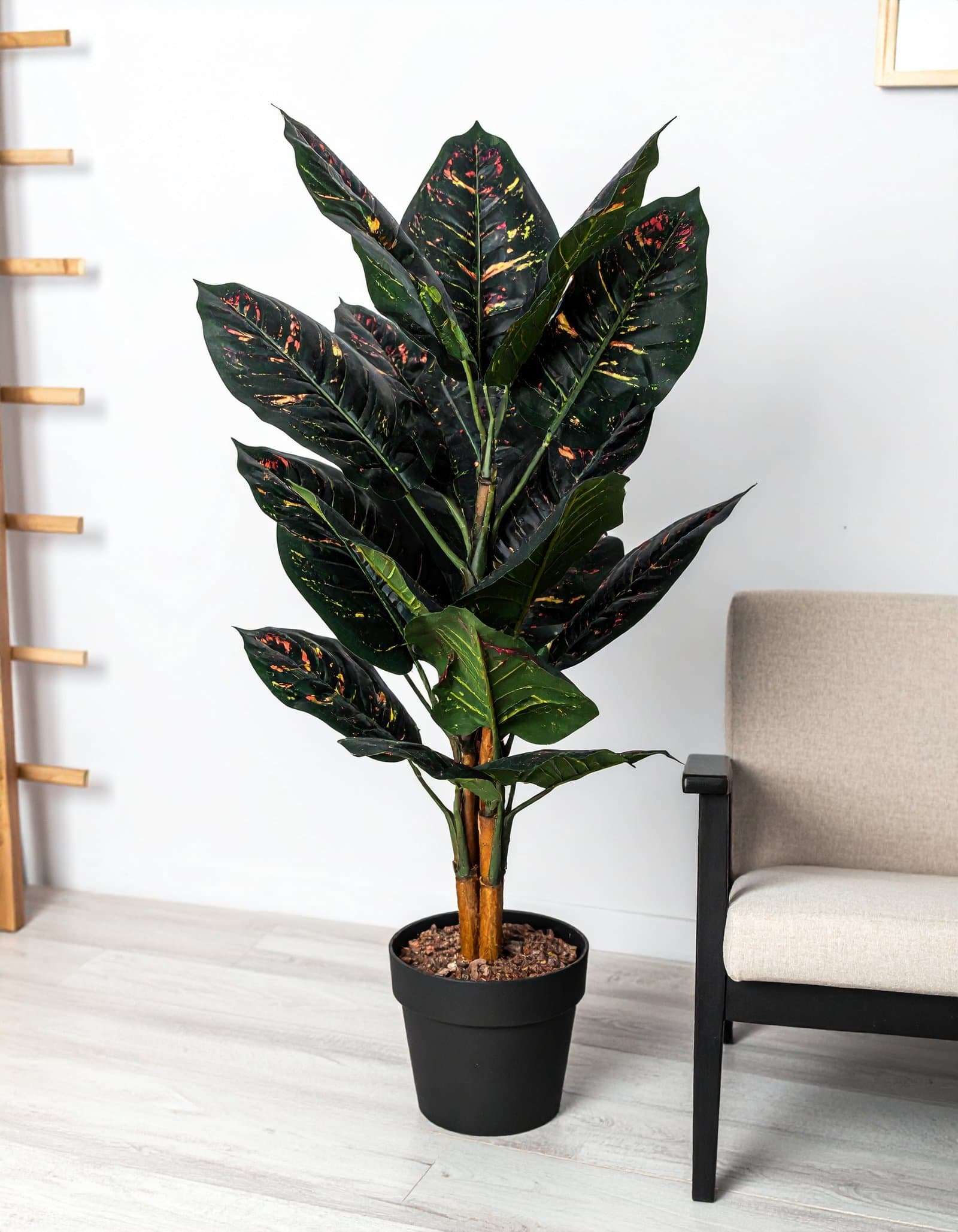 44” 3 X 1 Real Touch Big Peacock Leaves Plant H-110CM