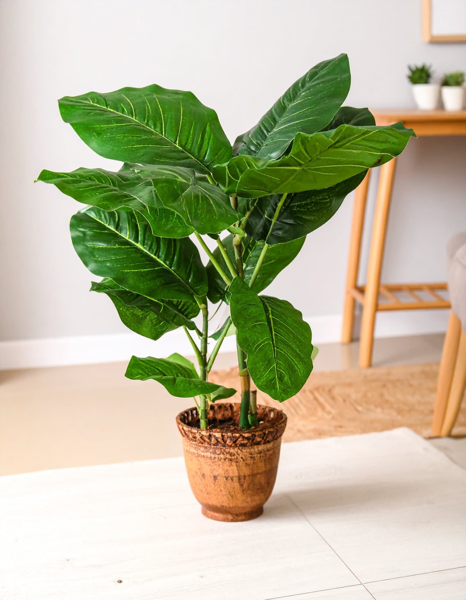 44″ 4 x 1 Jumbo Real Touch Evergreen Leaves Plant H-110CM