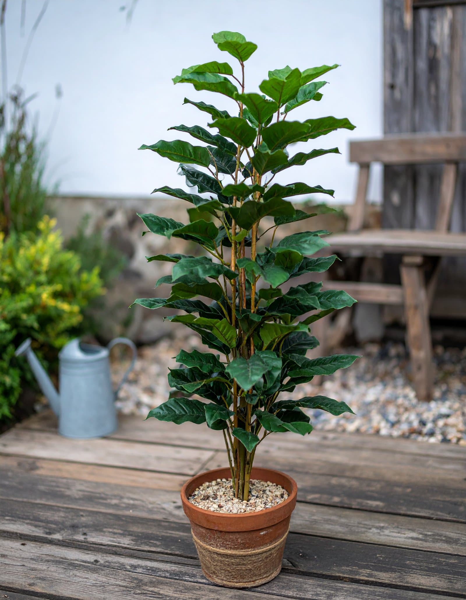 5 Ft Green Rubber Coir Plant With 60 Real Touch Leaves H-150CM
