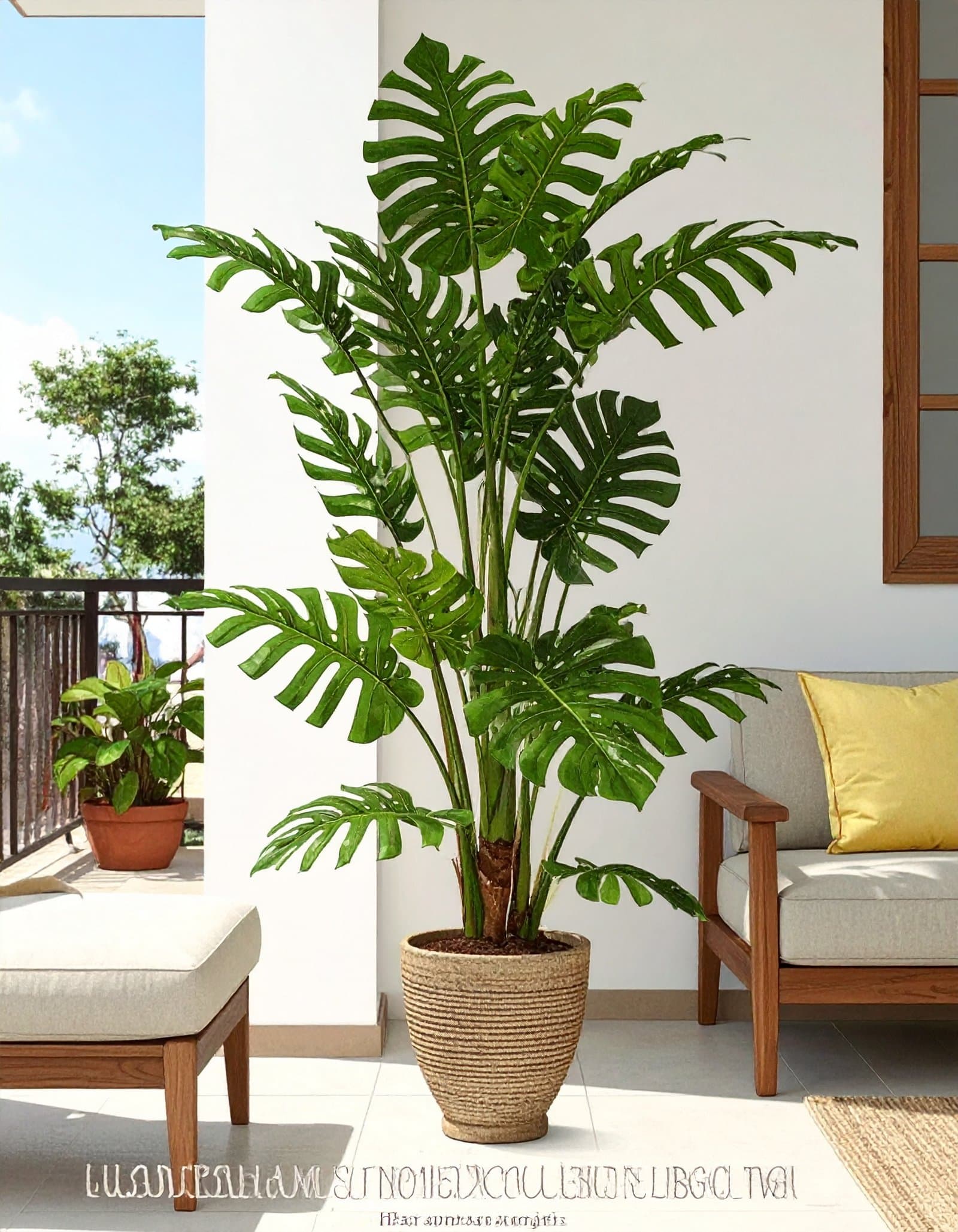 6 Ft Jumbo Real Touch Monstera Leaves Tree H-180CM