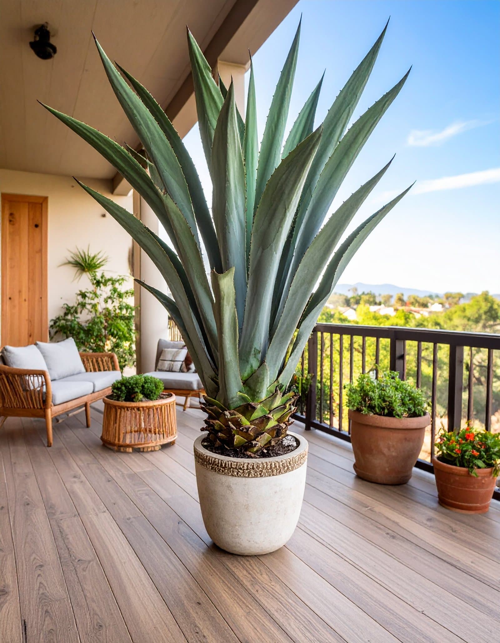 70 CM GREEN AGAVE SISALANA PLANT WITH 30 LEAVES.