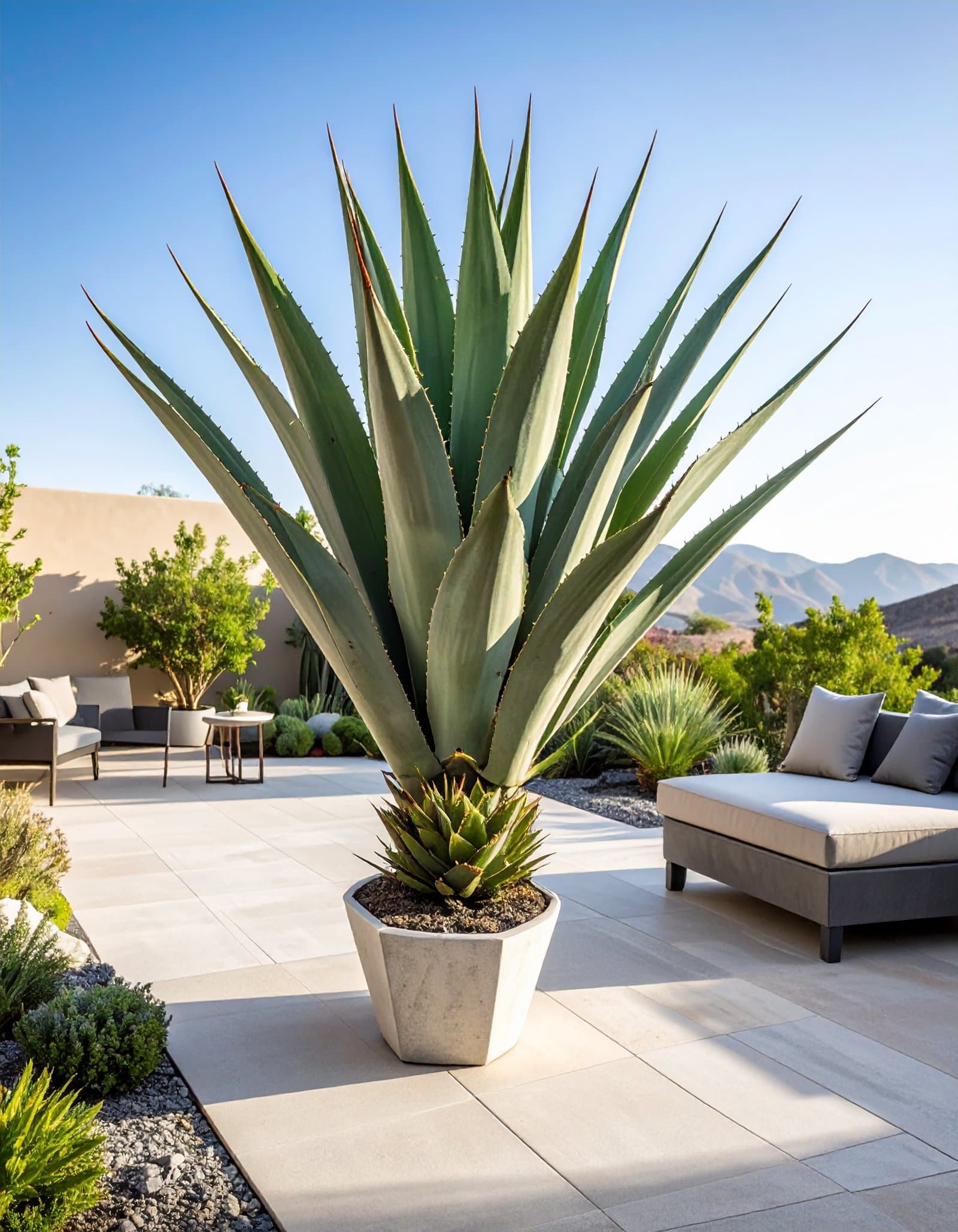 90 CM GREEN AGAVE SISALANA PLANT WITH 26 LEAVES.