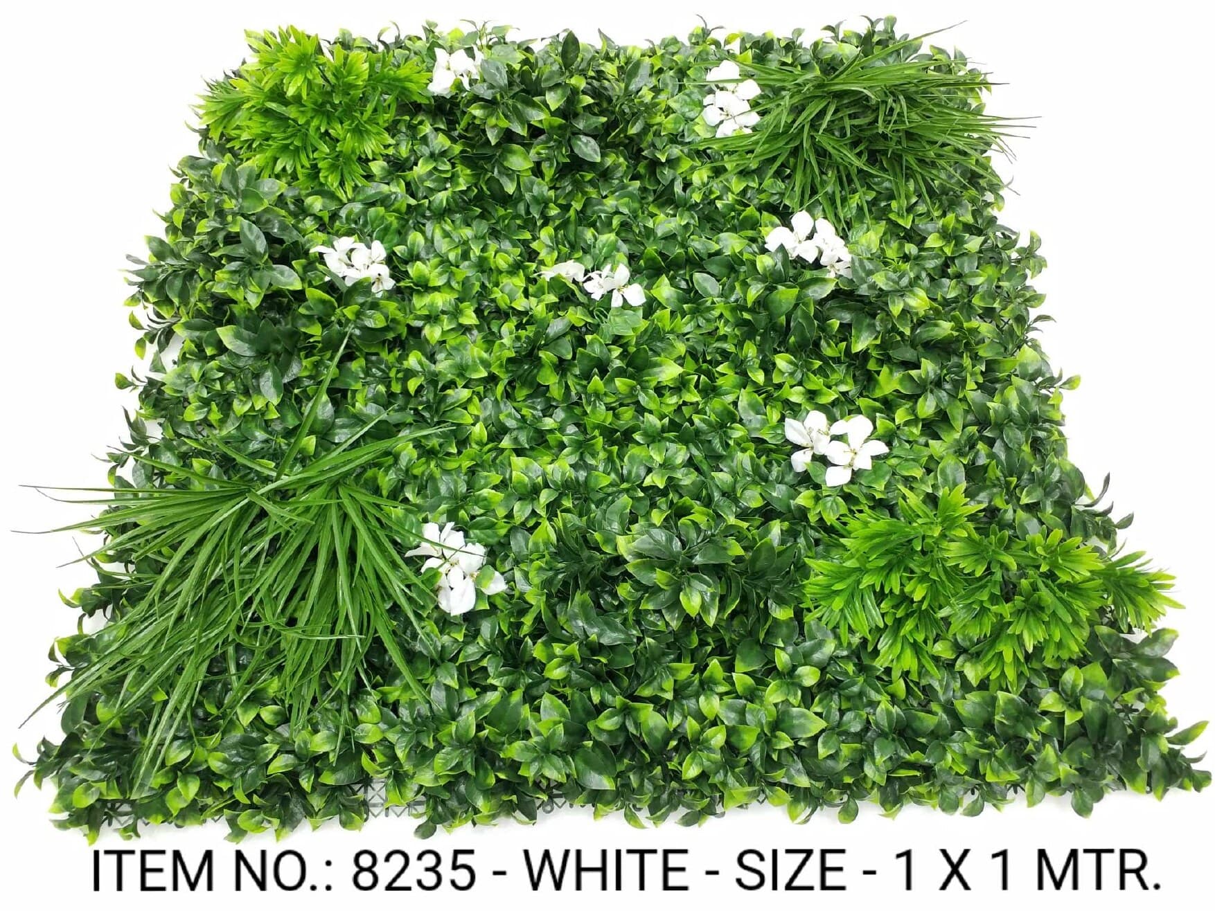 Mix Leaves Grass Mat W/white Bougainvillea Flowers (1X1 Mtr)