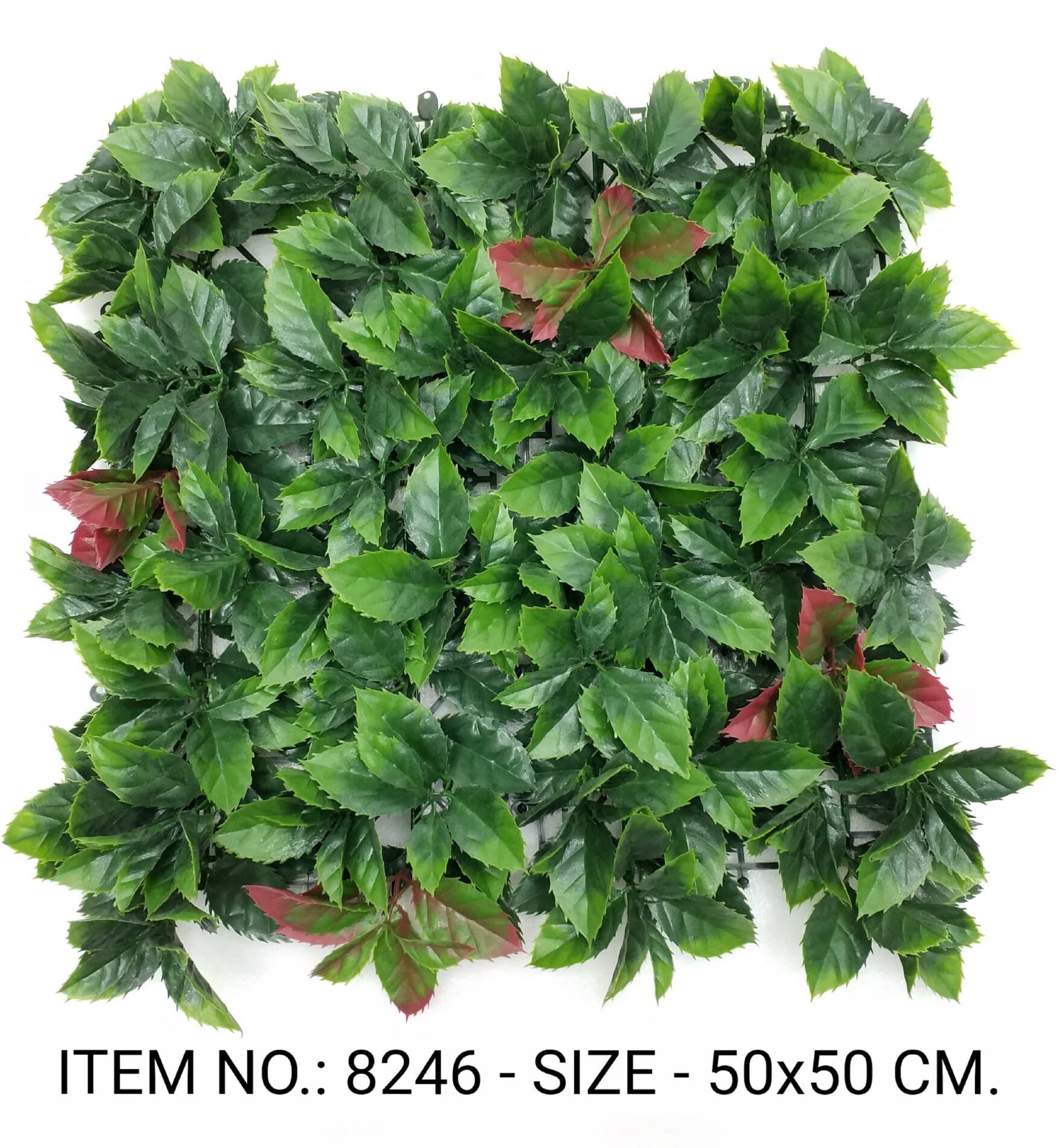 Green + Red Gardenia Leaves Grass Mat (50X50CM)