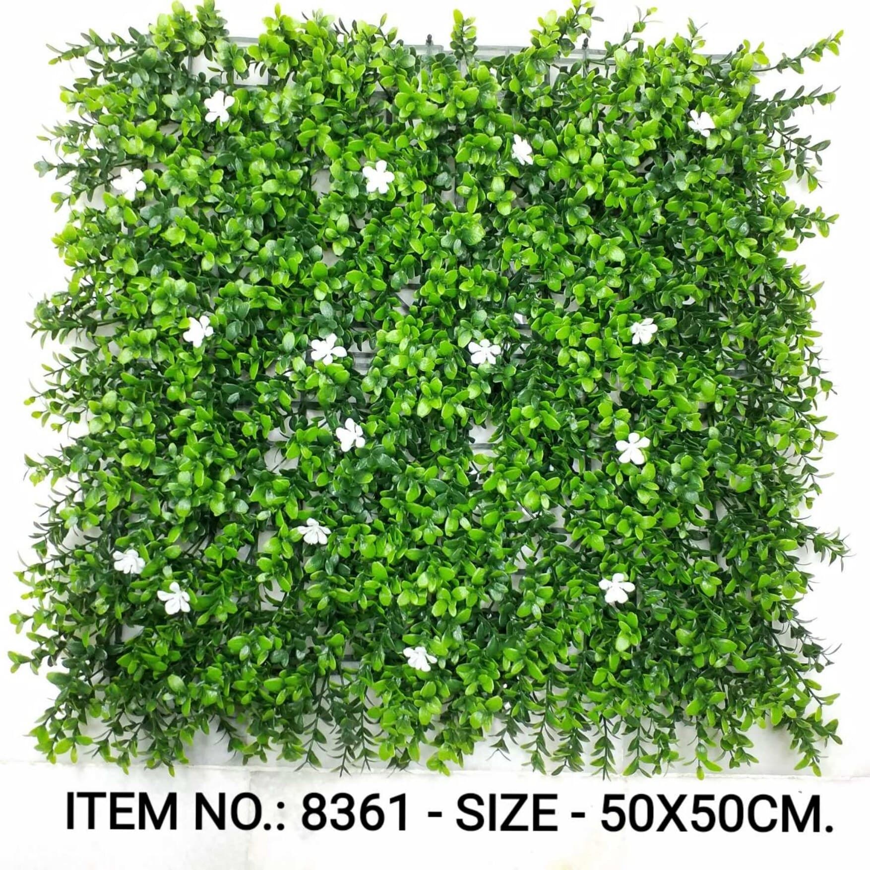 Green Jade Leaves Grass Mat W/white Flower (50X50CM)