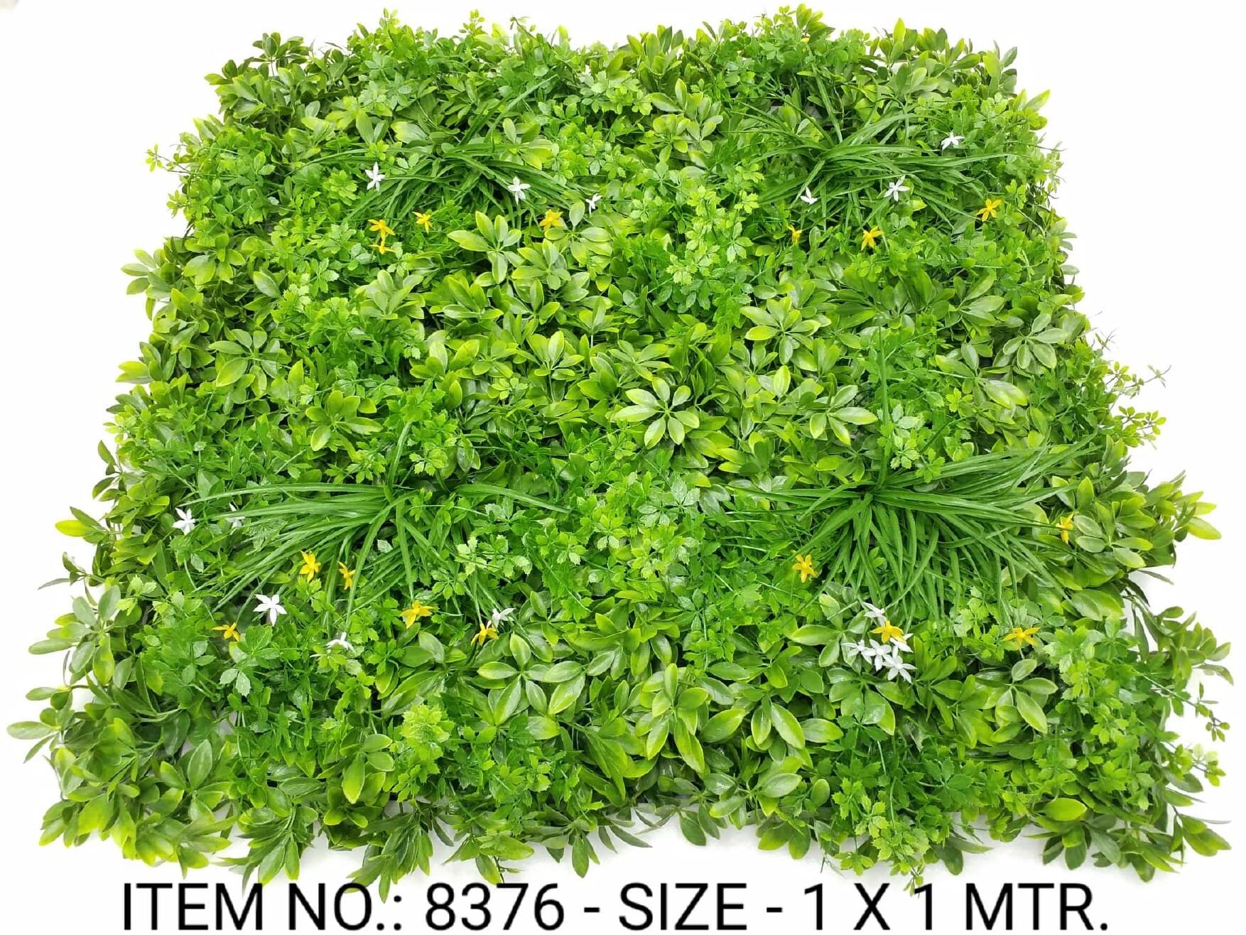 Mixed Leaves Grass Mat W/star Flowers (1X1MTR)
