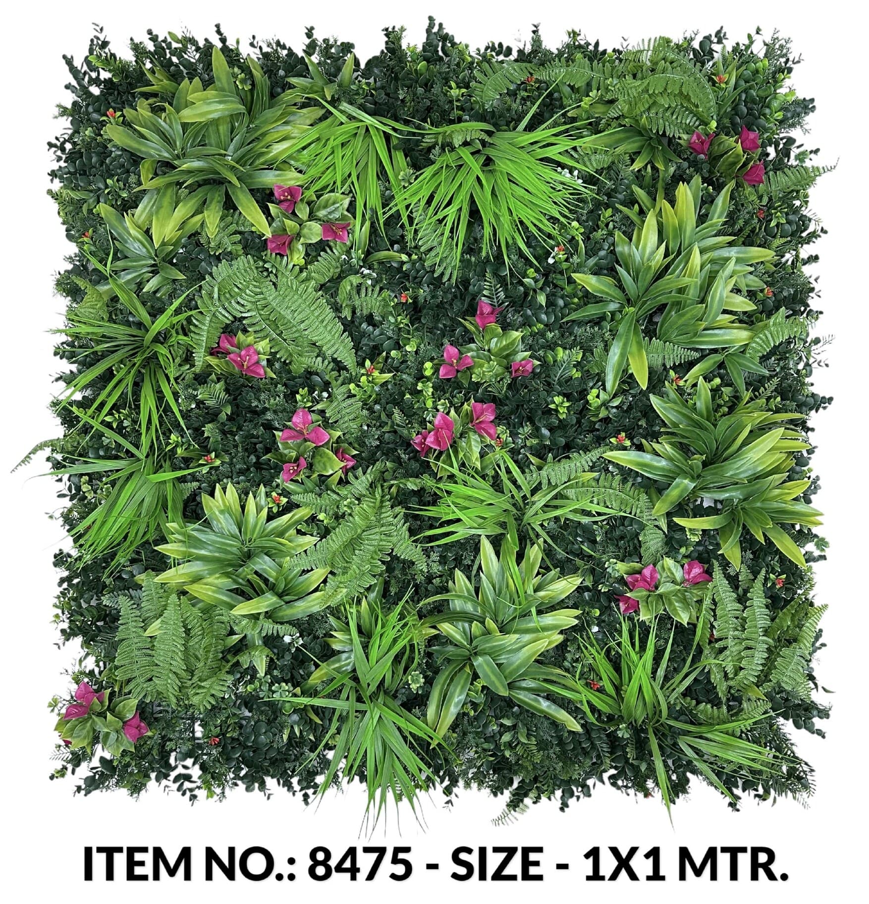 Mix Leaves Grass Mat With H-pink Flower (a-b-c-d 50X50CM X4)