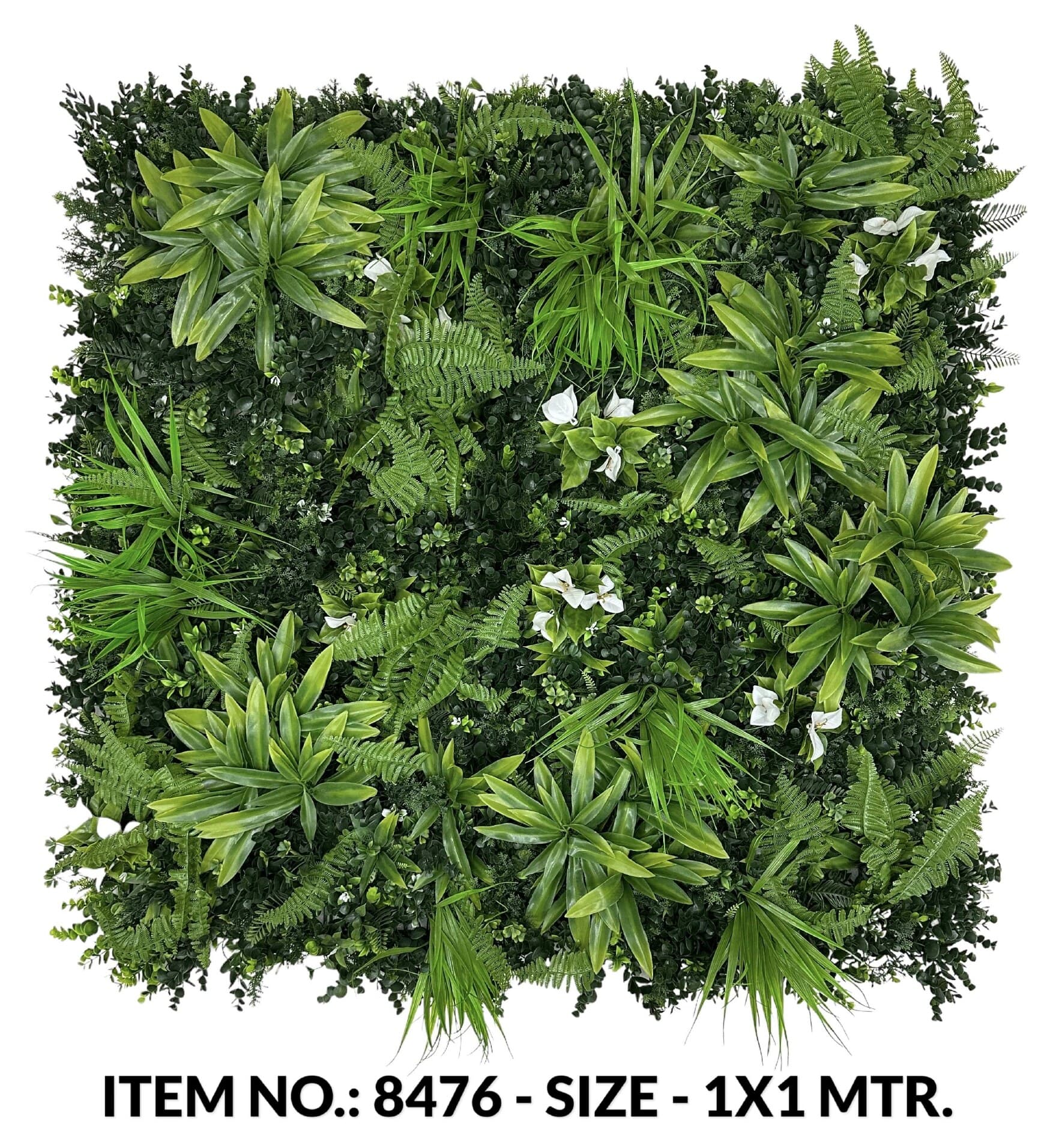 Mix Leaves Grass Mat With White Flower (a-b-c-d 50X50CM X4)