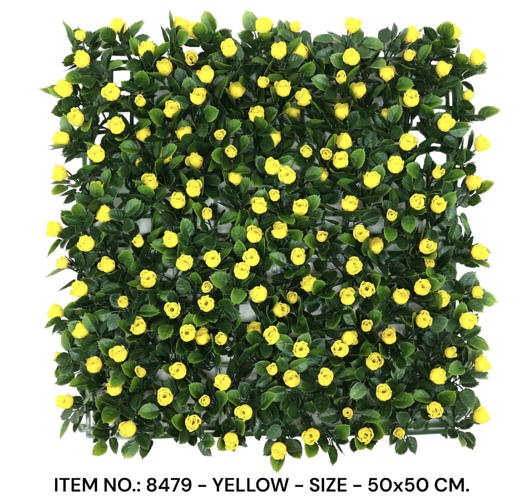 Yellow Rose Buds Grass Mat With Dark Green Leaves (50X50CM)
