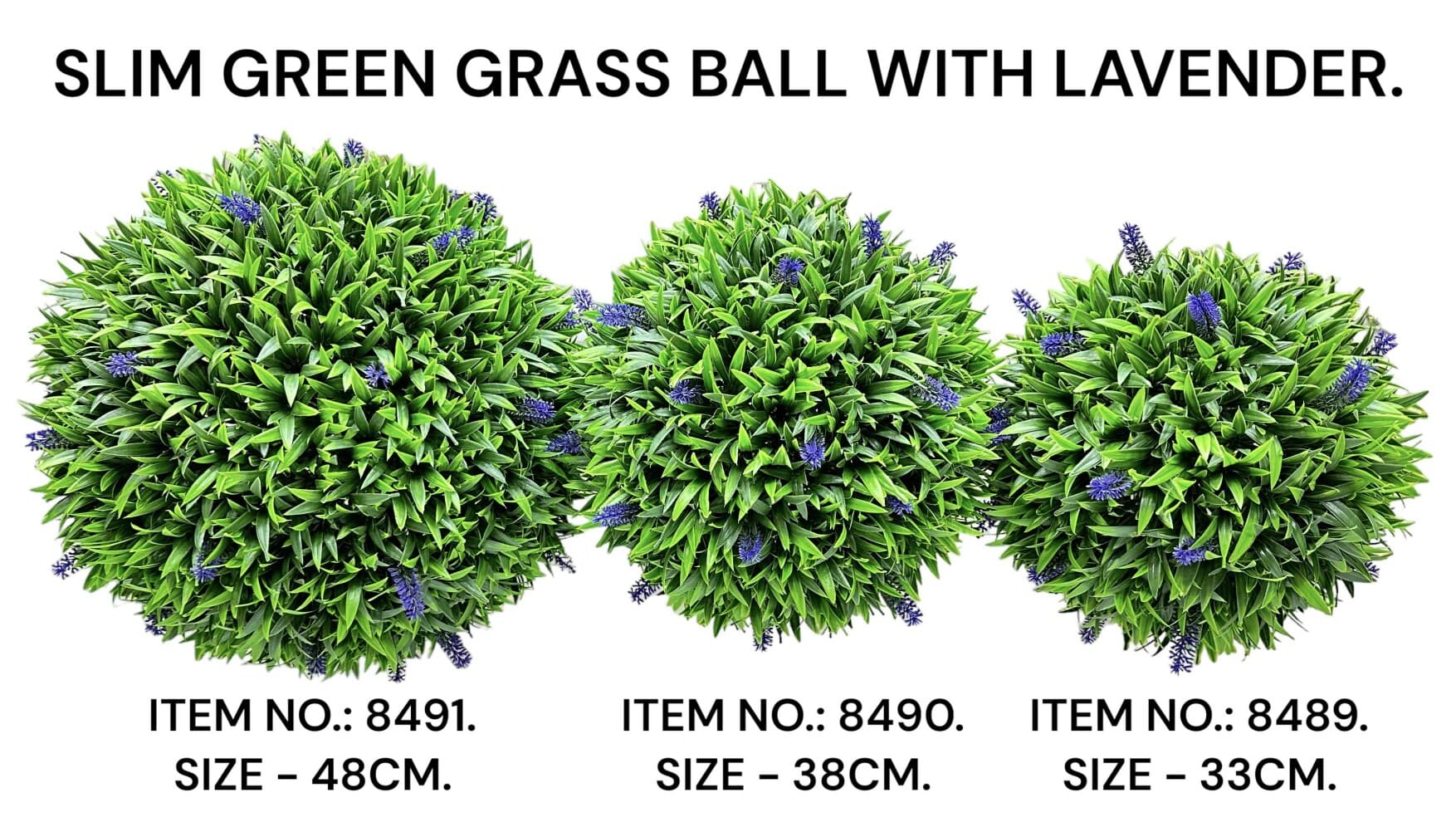 Big Slim Green Grass Ball With Lavender (48CM)