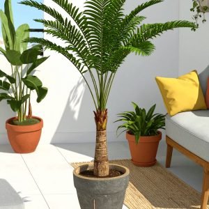 3 Ft Real Touch Bottle Palm Tree With 12 Leaves H-100Cm