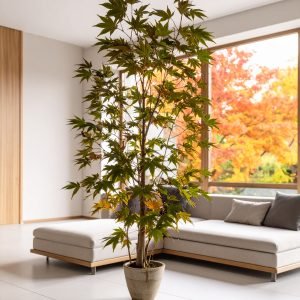 6 FT GREEN JAPANESE MAPLE TREE WITH 215 REAL TOUCH LEAVES.