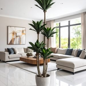 160 CM 5 X 1 GREEN FOXTAIL AGAVE PLANT WITH 68 LEAVES.