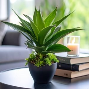 35 CM 1 X 1 GREEN FOXTAIL AGAVE PLANT WITH 16 LEAVES.