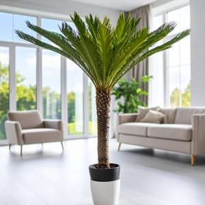 210 CM GREEN SAGO CYCUS PALM TREE WITH 40 LEAVES.