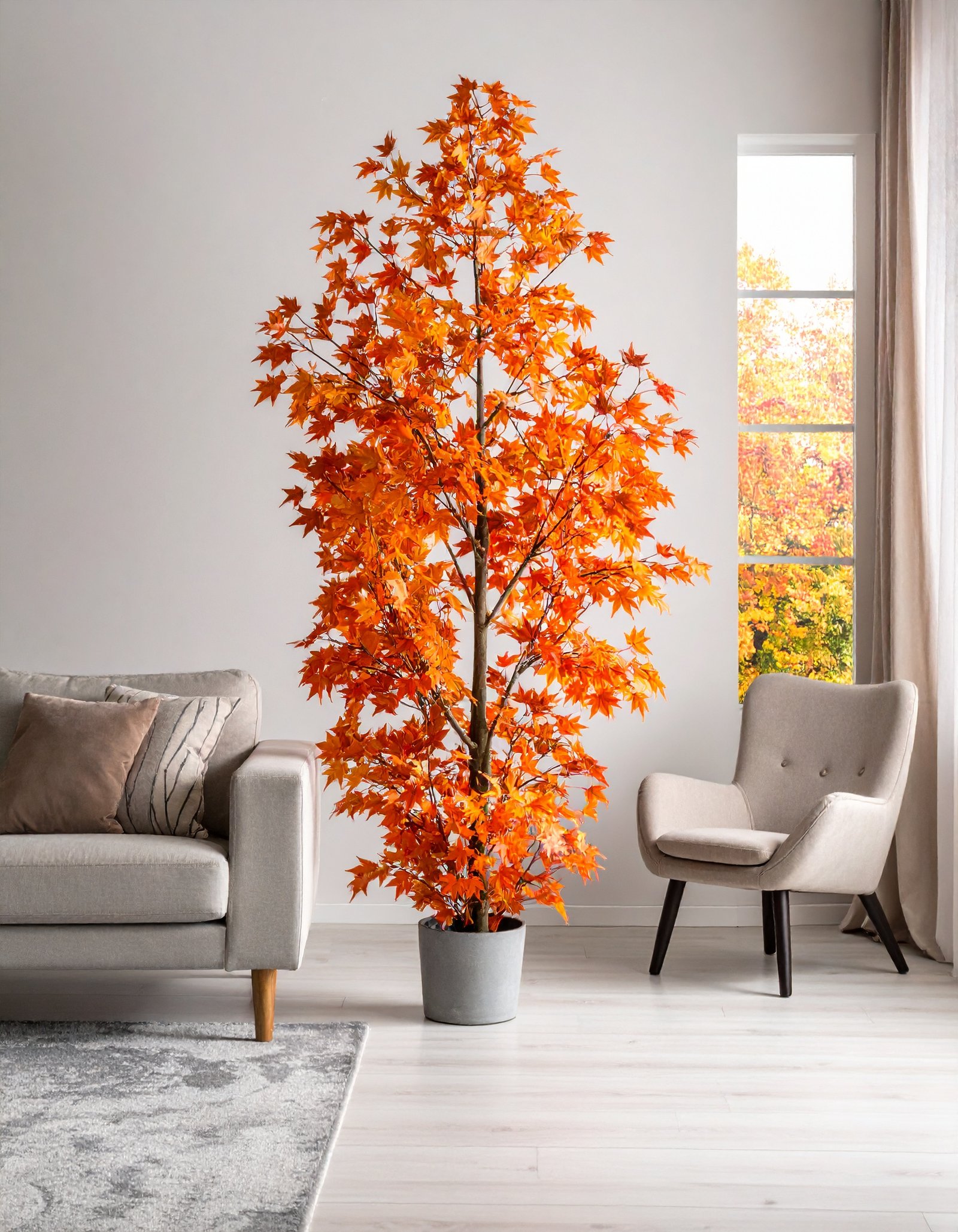 5 FT ORANGE JAPANESE MAPLE TREE WITH 121 REAL TOUCH LEAVES. – Belle Maison