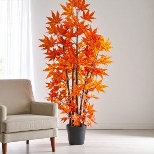 5 FT ORANGE JAPANESE MAPLE TREE WITH 121 REAL TOUCH LEAVES.