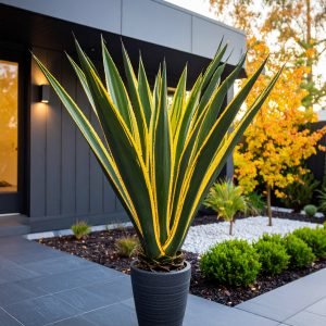 120 CM BIG YELLOW AGAVE LOPHANTHA WITH 21 LEAVES.