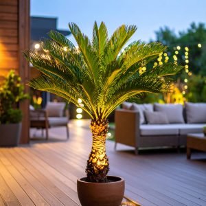 160 CM GREEN SAGO CYCUS PALM TREE WITH 32 LEAVES.
